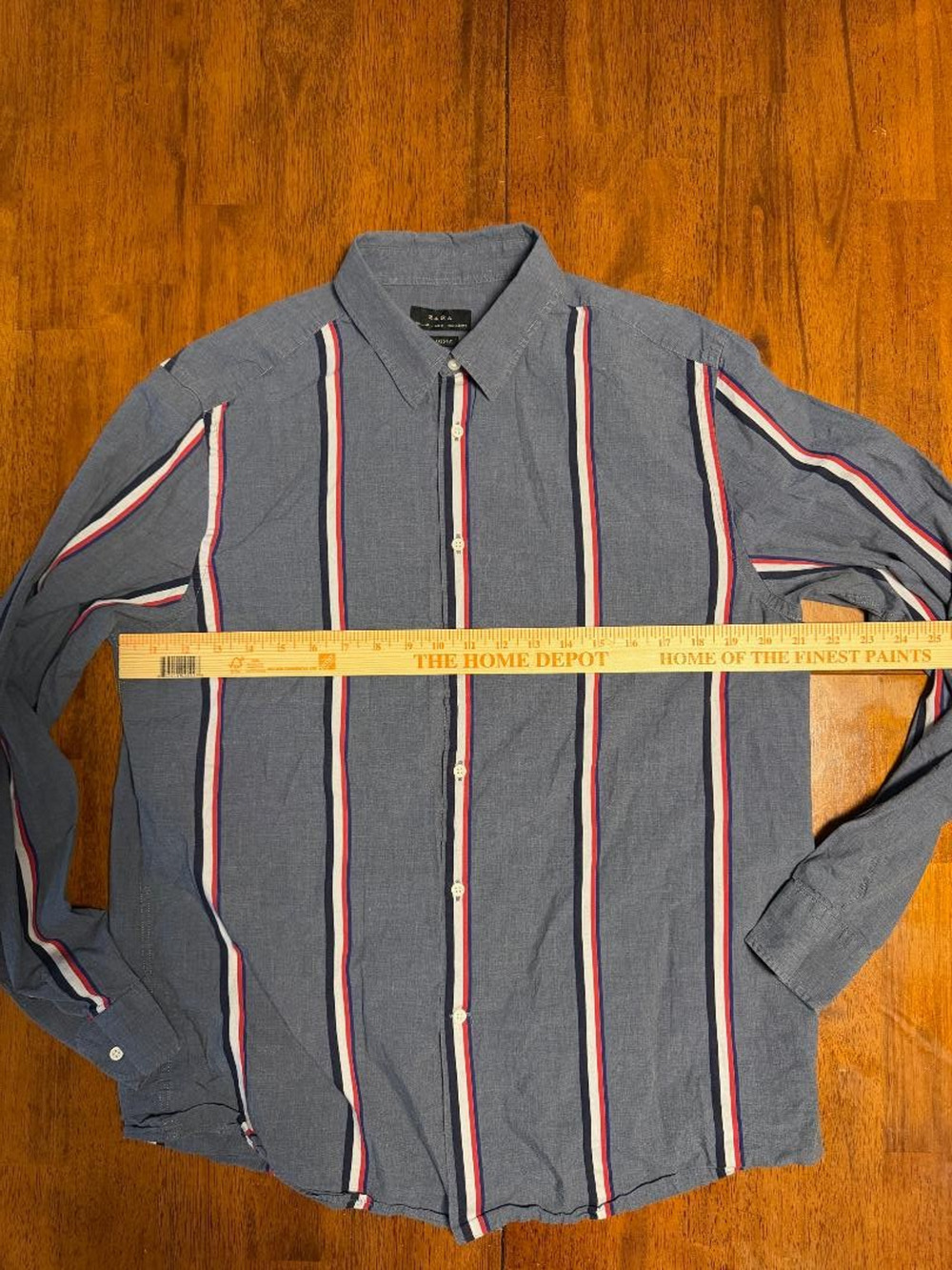 Men Zara Relaxed Fit Long Sleeve Button Up Shirt, Size L